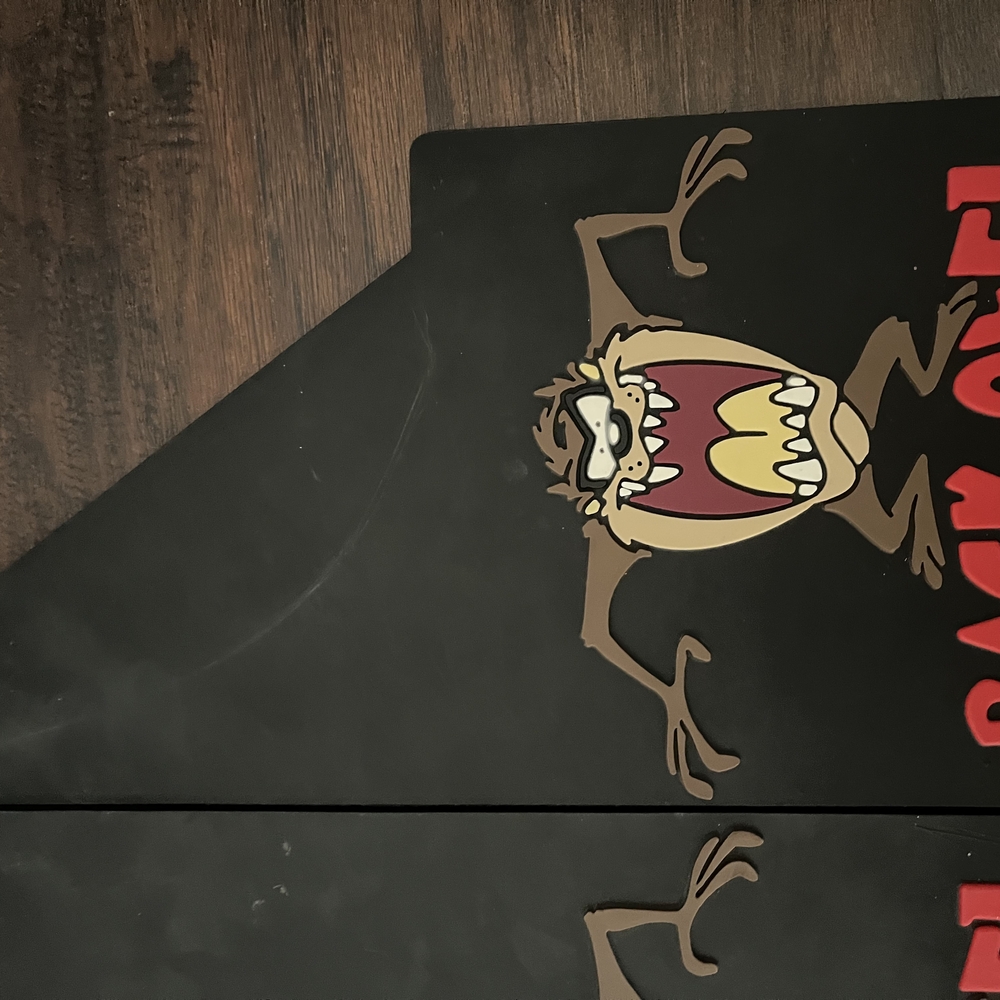 Black Taz, Looney Tunes Mud Flaps with Red Text - Picture 4 of 4